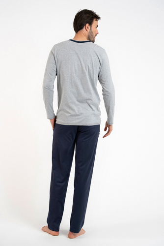 Zbyszek Pijama cu mânecă lungă pentru bărbați, pantaloni lungi Italian Fashion - melange