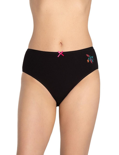 Chiloți de damă L-120BI-94 Lama negru-roșu – bumbac, set de 3, confortabili și clasici