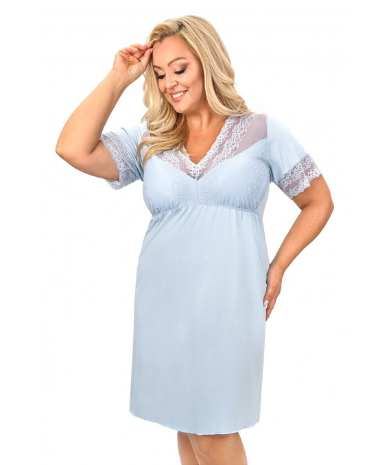 Cămașă de noapte damă Linda Donna din vâscoză cu dantelă | decolteu V