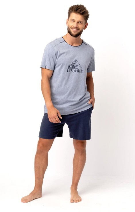 MNS 628 Pijamale pentru bărbați Key, albastru melange