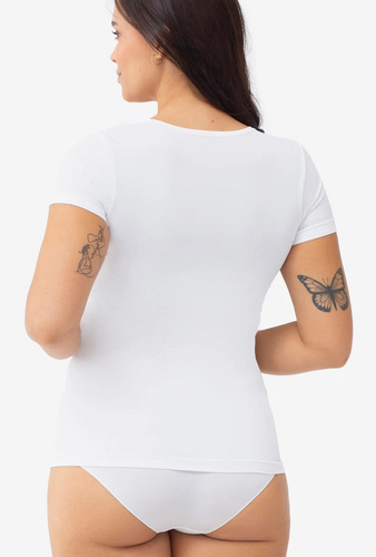 Gatta T-Shirt 2K 608 tricou damă fără cusături din microfibră mânecă scurtă alb