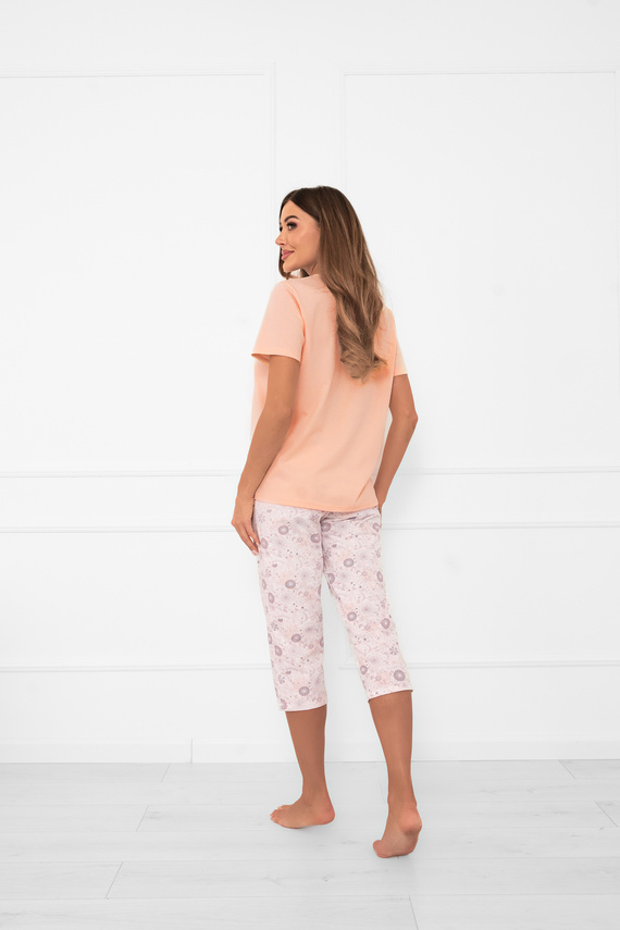 Pijama de damă Satui - bumbac, cu mânecă scurtă și pantaloni 3/4 Modă italiană  