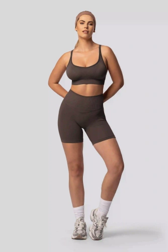 Spaio PUSH-UP PRO colanți scurți modelatori fără cusături talie înaltă fitness chocolate