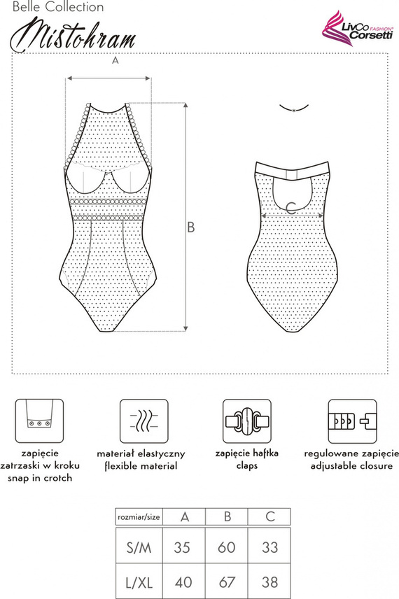 Mistohram LC 90610 Body damskie LivCo Corsetti Fashion 