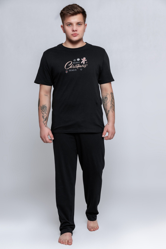 Sensis Nicholas Pijama pentru bărbați - negru