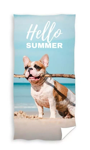 Câine pe plajă Prosop de plajă pentru copii Carbotex | 100% bumbac, 310 g/m²