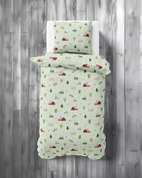 5441 A Farma Lenjerie de pat bumbac copii Detexpol menta