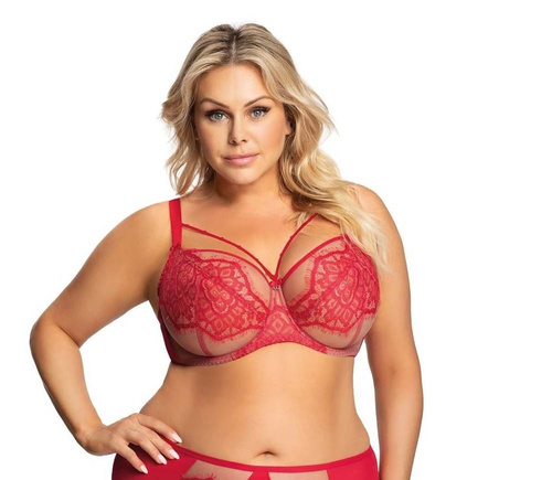 Gorsenia K 616 Memphis Fund de bikini pentru femei roșu