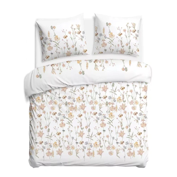 Lenjerie de pat satinată 1553/1 Satynlove 100% bumbac floral + fețe 70x80