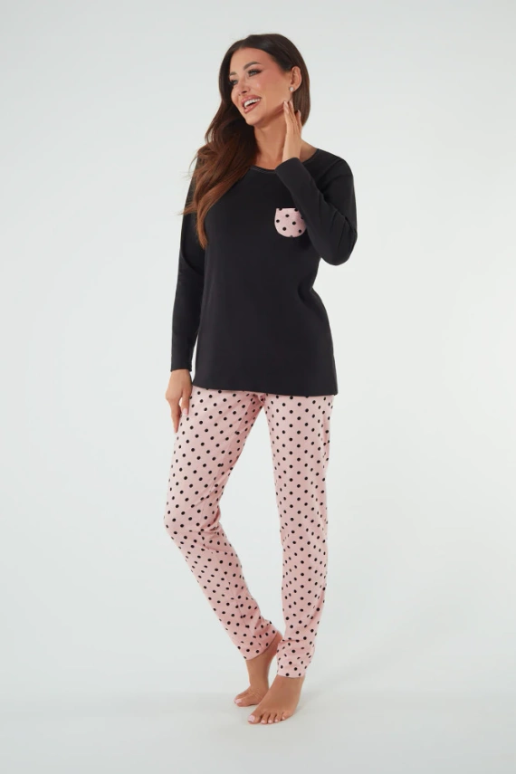 Buscato Pijama de damă cu mânecă lungă, pantaloni lungi Modă italiană 