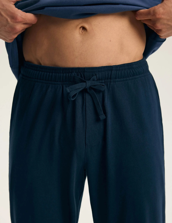Henderson Flock 45491 Pijamale bărbați lungi Steel Blue 100% bumbac