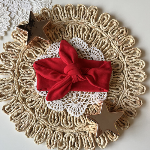 Bandă de păr Mamatti pentru fete OP01 Crăciun Fericit - Roșu, Pin-up festiv