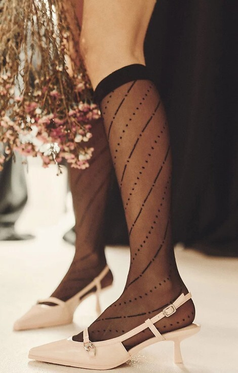 574 Mira Șosete până la genunchi 20 den Gabriella negru