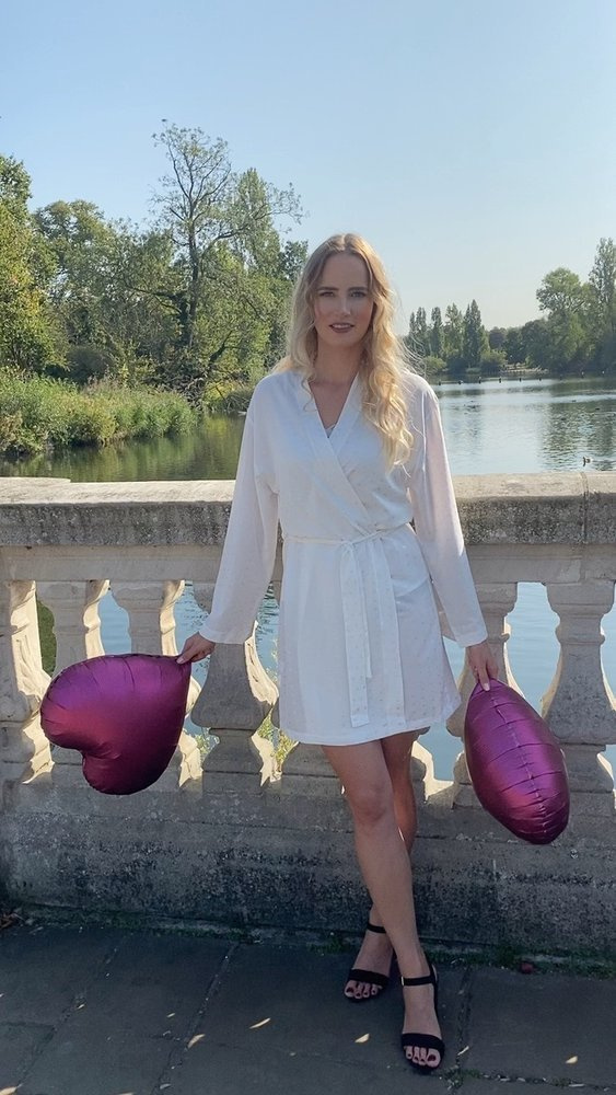 411 Jeanne Rochie de toaletă scurtă Forex pentru femei - ecru