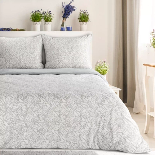 Lenjerie de pat din velur Flano 3 frunze Eurofirany gri