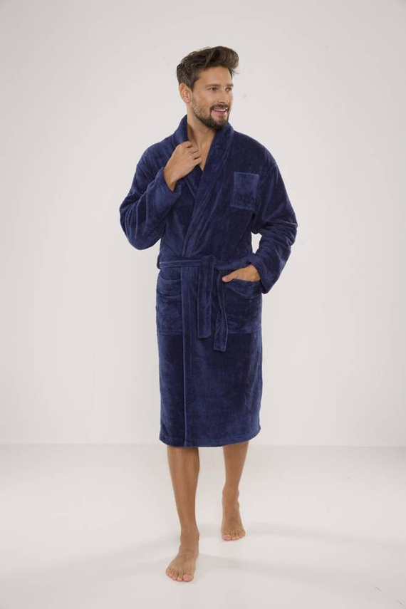 811 De Lafense halat de baie de pluș pentru bărbați - denim