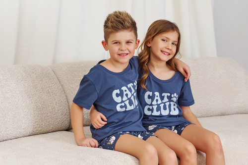 7205 "Cat club" Pijamale pentru copii unisex Doctor Nap - albastru intens