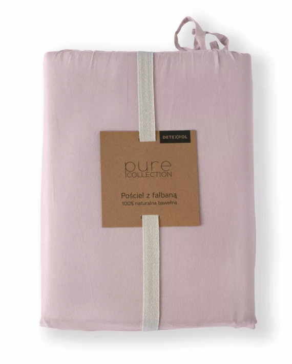 Pure 23 Lenjerie de pat din bumbac monocolor Detexpol roz