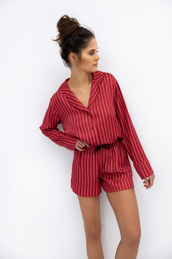 Pijamale Vivienne Sensis pentru femei - Vâscoză, cu fermoar, cu dungi