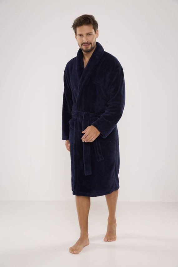 811 De Lafense halat de pluș pentru bărbați - albastru marin