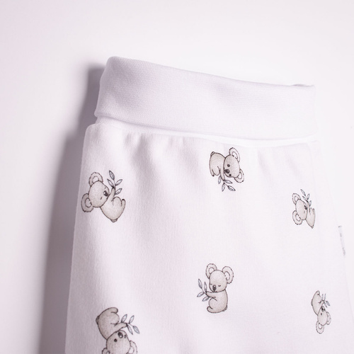 Pantaloni de pijama pentru bebeluși Figo Nicol Koala 100% bumbac alb