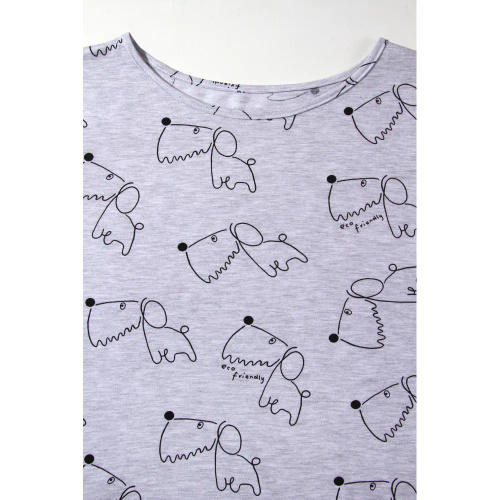 2425/15 Cămașă de noapte, mânecă 3/4 Sesto Senso, melange deschis