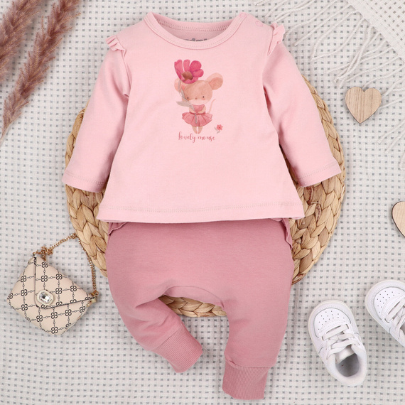 Nini Bluziță Nou-născut Little Mouse 100% Bumbac Organic – Fabricat în Polonia