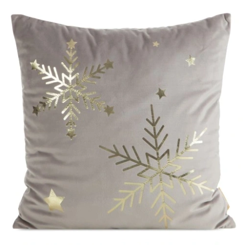 Față de pernă de Crăciun din catifea Chp 237 Eurofirany bej – decor moale și elegant