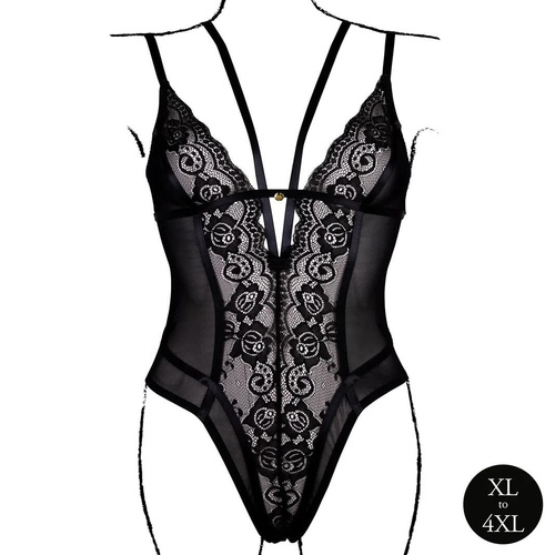 Body AMR006 Amour Le Désir body dantelat Plus Size XL-4XL negru