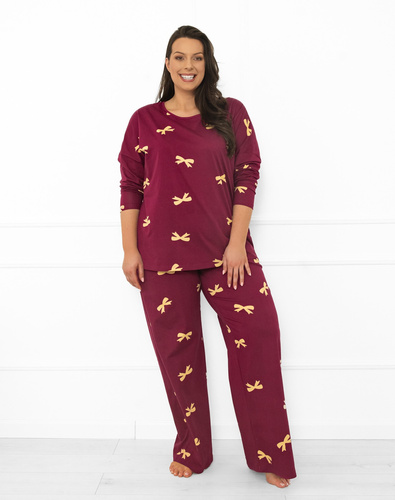 Kwadro Pijama pentru femei Italian Fashion - bumbac, mânecă lungă și pantaloni