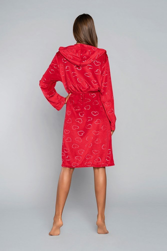 Elixir Halat de baie pentru femei cu buzunare Italian Fashion - roșu/print 