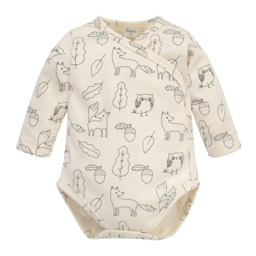 Body cu mâneci lungi Pinocchio Secret Forest - vulpe ecru