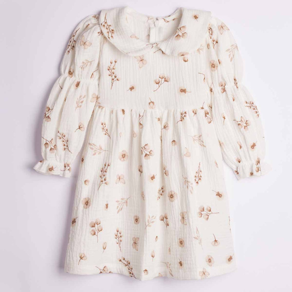 Rochie fete Nicol 224280 mușlin 100% bumbac mânecă lungă
