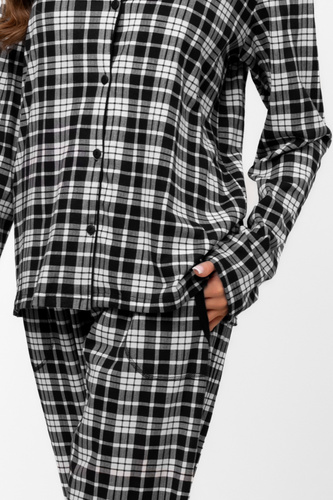 Pijama pentru femei Klara - 100% bumbac, mânecă lungă și pantaloni Italian Fashion  