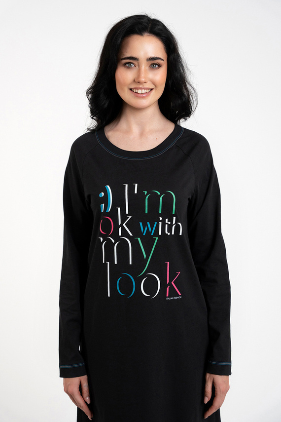 Cămașă de noapte Olza Italian Fashion - negru