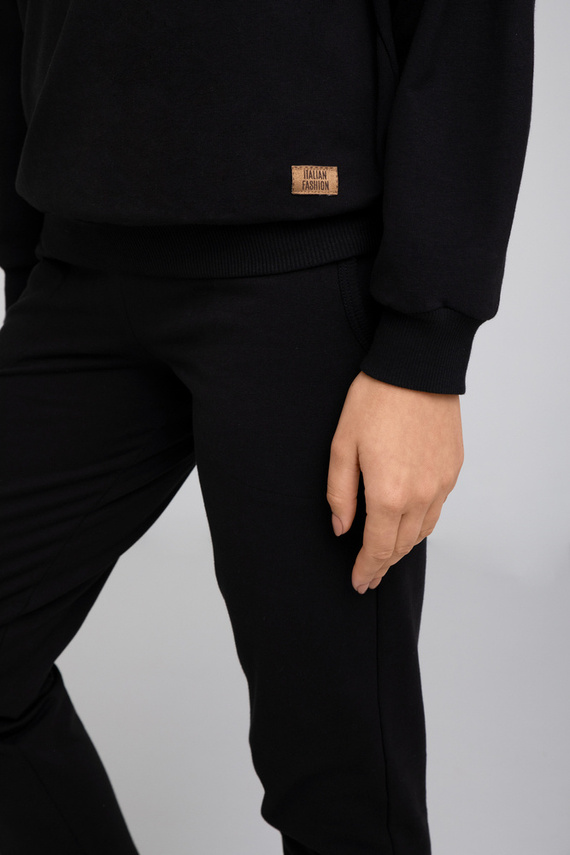 Parma Ladies set cu mânecă lungă, pantaloni Italian Fashion - negru