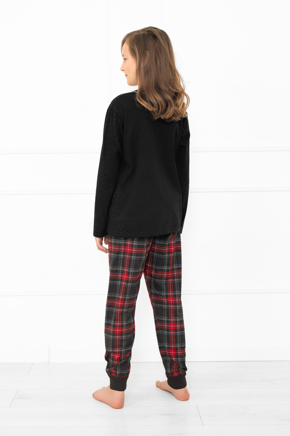 Pijama pentru copii Rusoli Italian Fashion dark melange - bumbac, lungă, model de Crăciun