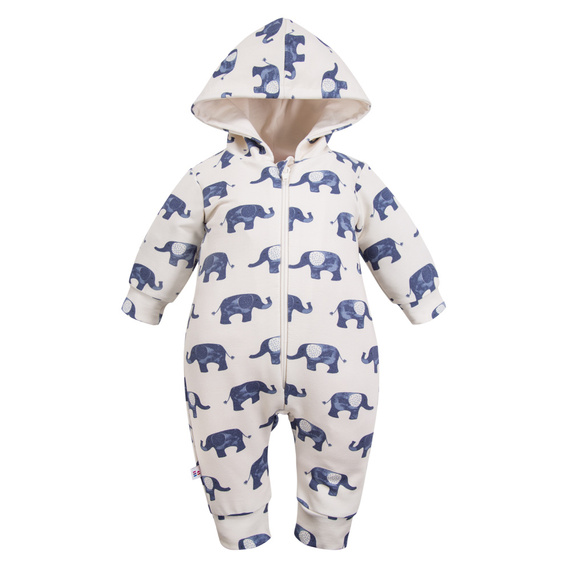 Trening elefant cu glugă Eevi - ecru