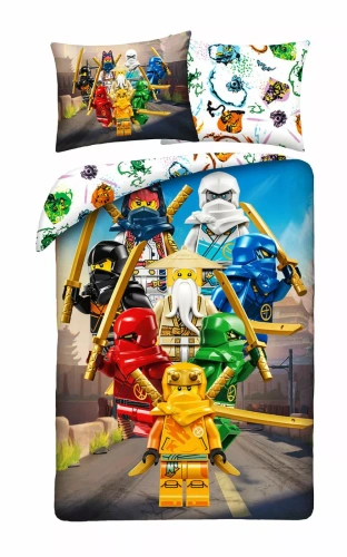 Lenjerie de pat din bumbac Halantex LEGO Ninjago 160x200 reversibilă 70x80