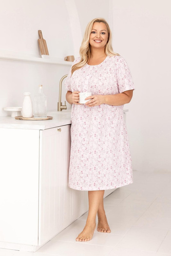 Cămașă de Noapte Damă 018 Regina – 100% Bumbac Natural, Nasturi, Croială Lejeră pentru Somn Odihnitor