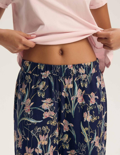 Henderson Galla 45445 Pijamale damă 100% bumbac Pantaloni lungi violet-roz prăfuit