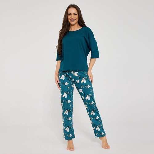 Pijamale damă Cornette Bridget 1109/510 verde, 100% bumbac, lungă