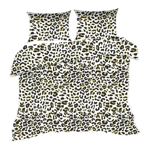 Lenjerie de pat din bumbac 1383N Classic E24 Karo, negru și bej, 100% bumbac, durabilă, colorată, set de 2 piese