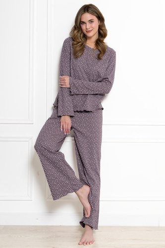 Pijamale damă 1786 Stefania Leveza 100% bumbac cu buline