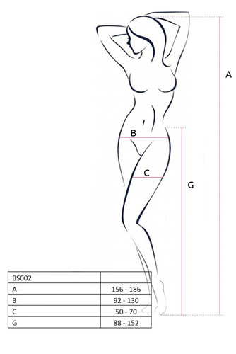 S026 Bodystocking Pończochy Passion czarny