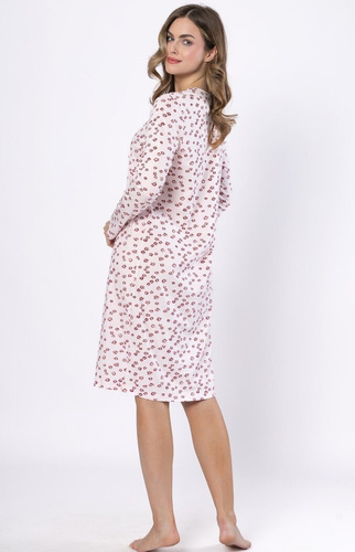 Cămașă de noapte Laveza Gelazja 1625 – bumbac, roz deschis, mâneci lungi