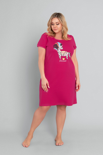 Rochie de noapte nebună cu mânecă scurtă Italian Fashion - crimson 