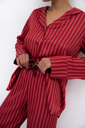 Pijamale Rosemary Sensis pentru femei - Vâscoză, cu fermoar, cu dungi