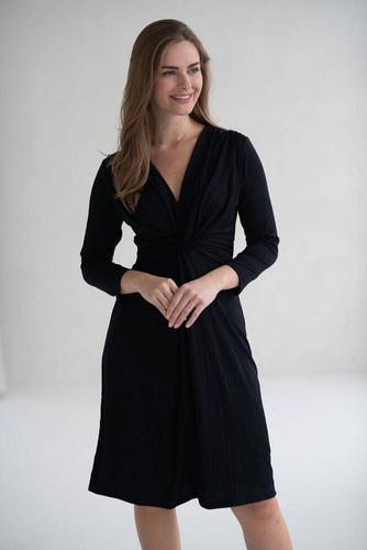 Rochie Loop de maternitate si alaptare, maneca 7/8, Milk&Love, neagra