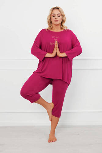 Pijama 3/4 pentru femei Natura Italian Fashion - vin